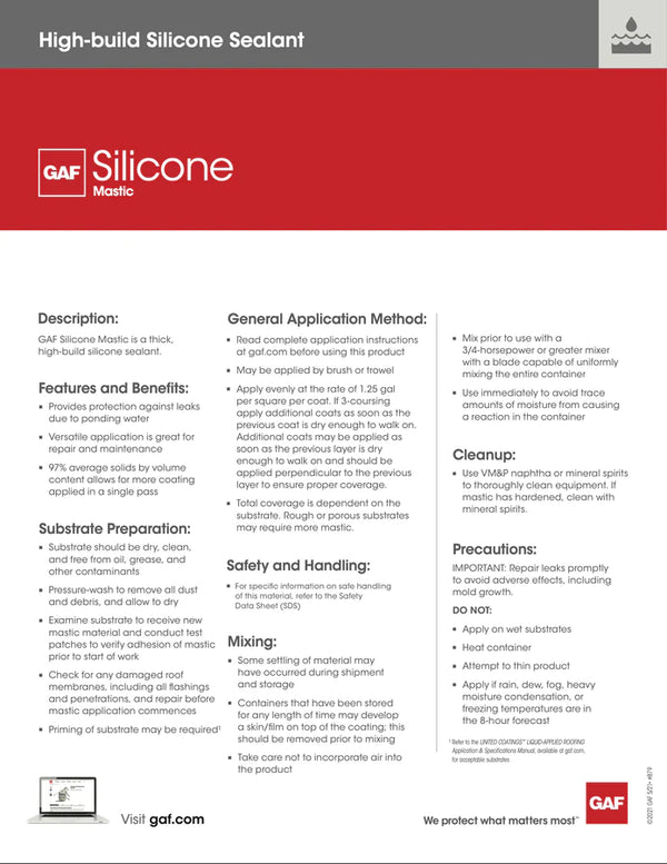 GAF Silicone Mastic 2 GAL