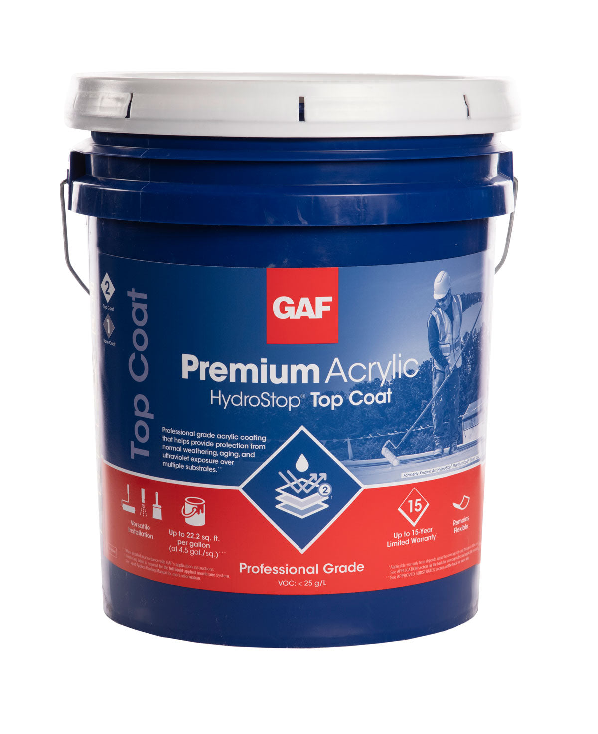 GAF HydroStop Top Coat (Finish Coat), Acrylic | Coatings Supply